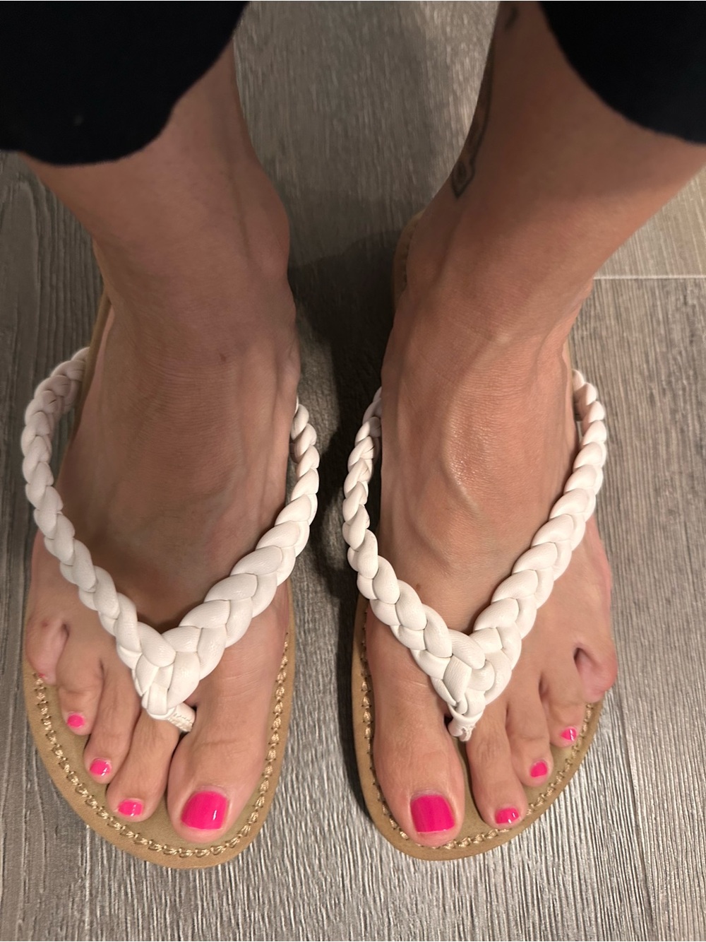 Cliffs by WHITE MOUNTAIN White Braided Toe-Post Sandals